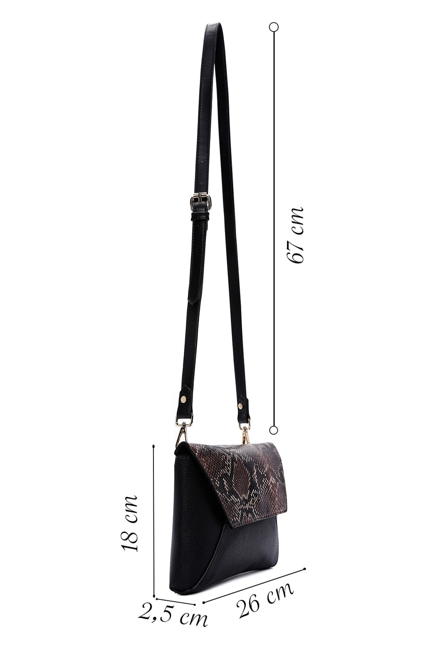Women's Black Faux Leather Crossbody Bag