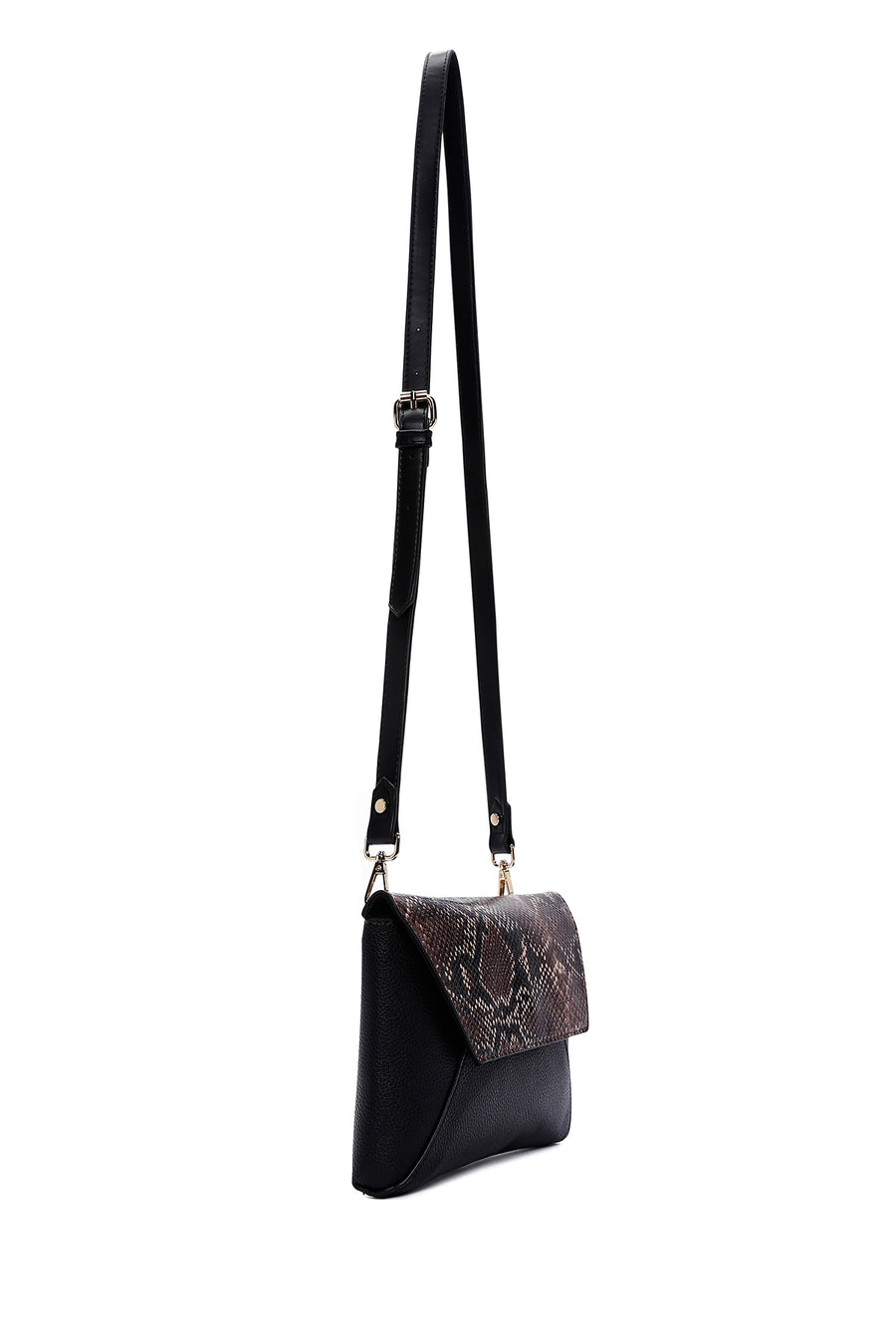 Women's Black Faux Leather Crossbody Bag