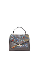 Women's Gray Long Strap Printed Handbag | Derimod