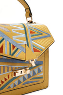 Women's Yellow Long-strap Printed Handbag | Derimod