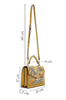 Women's Yellow Long-strap Printed Handbag | Derimod