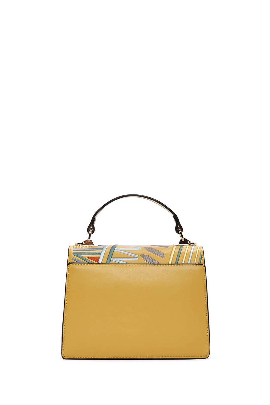 Women's Yellow Long-strap Printed Handbag