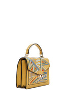 Women's Yellow Long-strap Printed Handbag | Derimod
