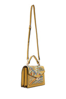 Women's Yellow Long-strap Printed Handbag | Derimod