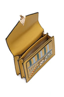 Women's Yellow Long-strap Printed Handbag | Derimod