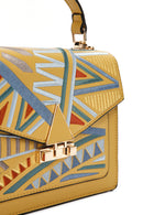 Women's Yellow Long-strap Printed Handbag | Derimod