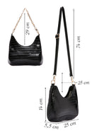 Women's Black Long Strap Crocodile Patterned Shoulder Bag | Derimod