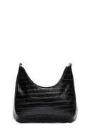 Women's Black Long Strap Crocodile Patterned Shoulder Bag | Derimod