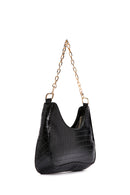 Women's Black Long Strap Crocodile Patterned Shoulder Bag | Derimod