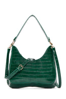 Women's Green Long Strap Crocodile Patterned Shoulder Bag | Derimod
