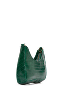 Women's Green Long Strap Crocodile Patterned Shoulder Bag | Derimod