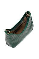 Women's Green Long Strap Crocodile Patterned Shoulder Bag | Derimod