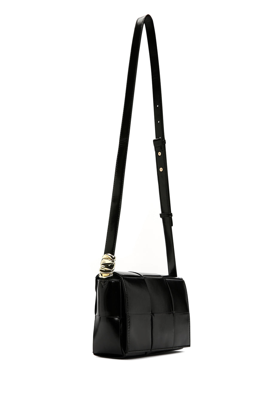 Women's Black Long Strap Quilted Crossbody Bag