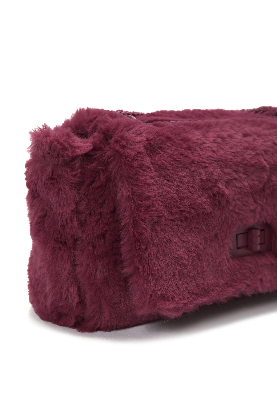 Kadın Bordo Uzun Askılı Peluş Çapraz Çanta