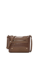 Women's Tan Long Strap Crocodile Patterned Crossbody Bag | Derimod