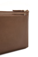 Women's Tan Long Strap Crocodile Patterned Crossbody Bag | Derimod