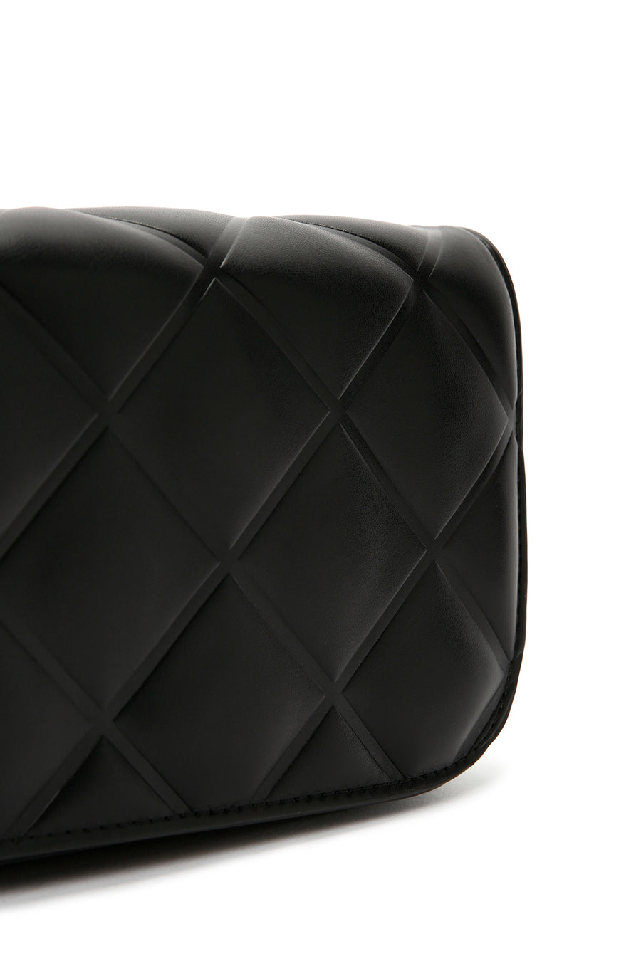 Women's Black Long Strap Quilted Crossbody Bag