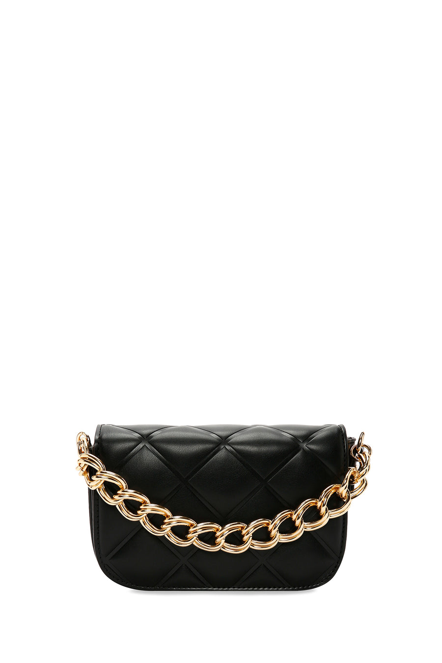 Women's Black Long Strap Quilted Crossbody Bag