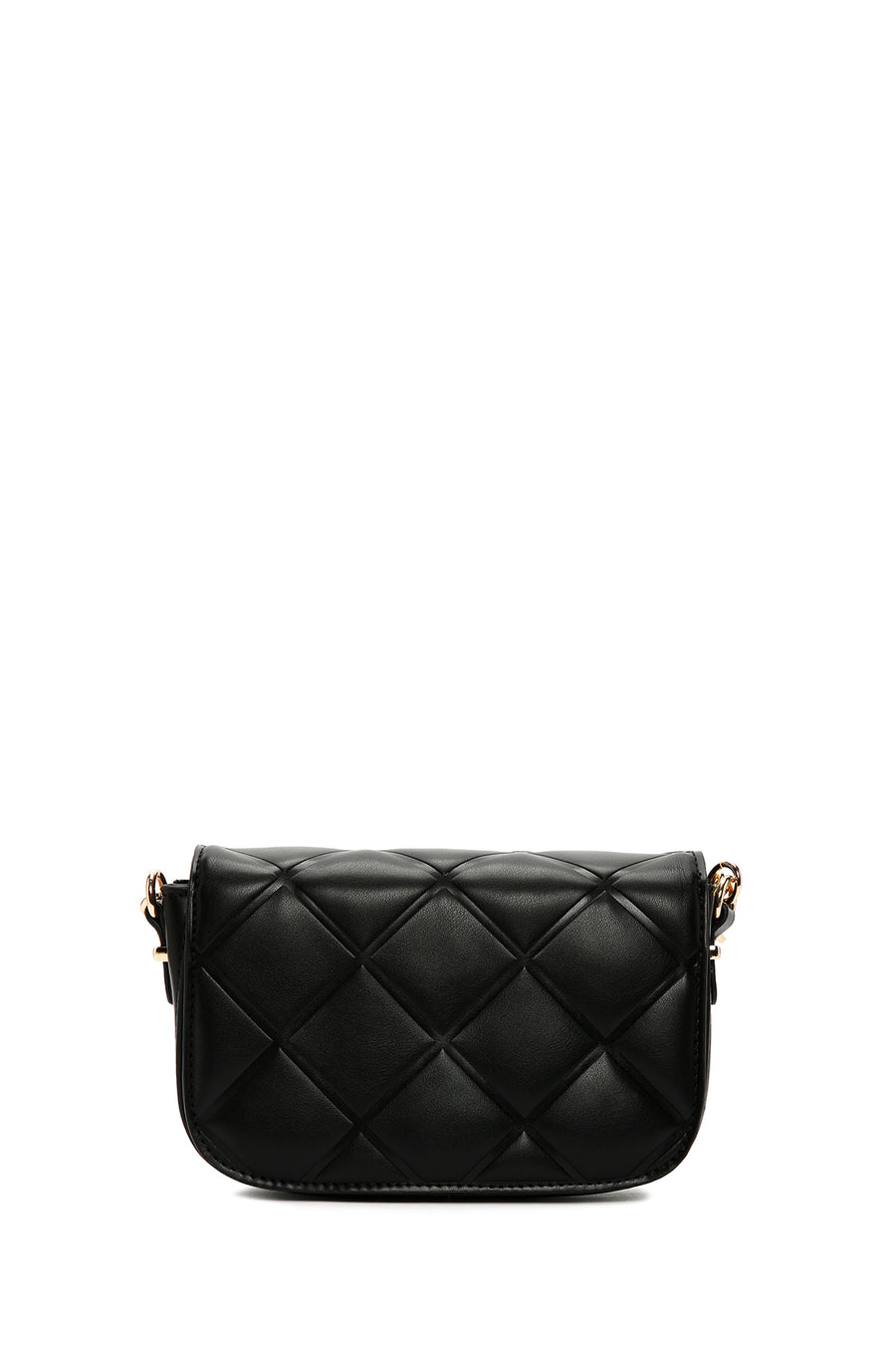 Women's Black Long Strap Quilted Crossbody Bag