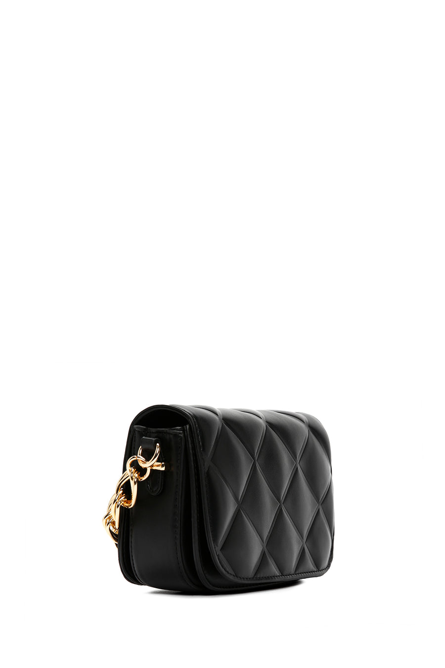 Women's Black Long Strap Quilted Crossbody Bag
