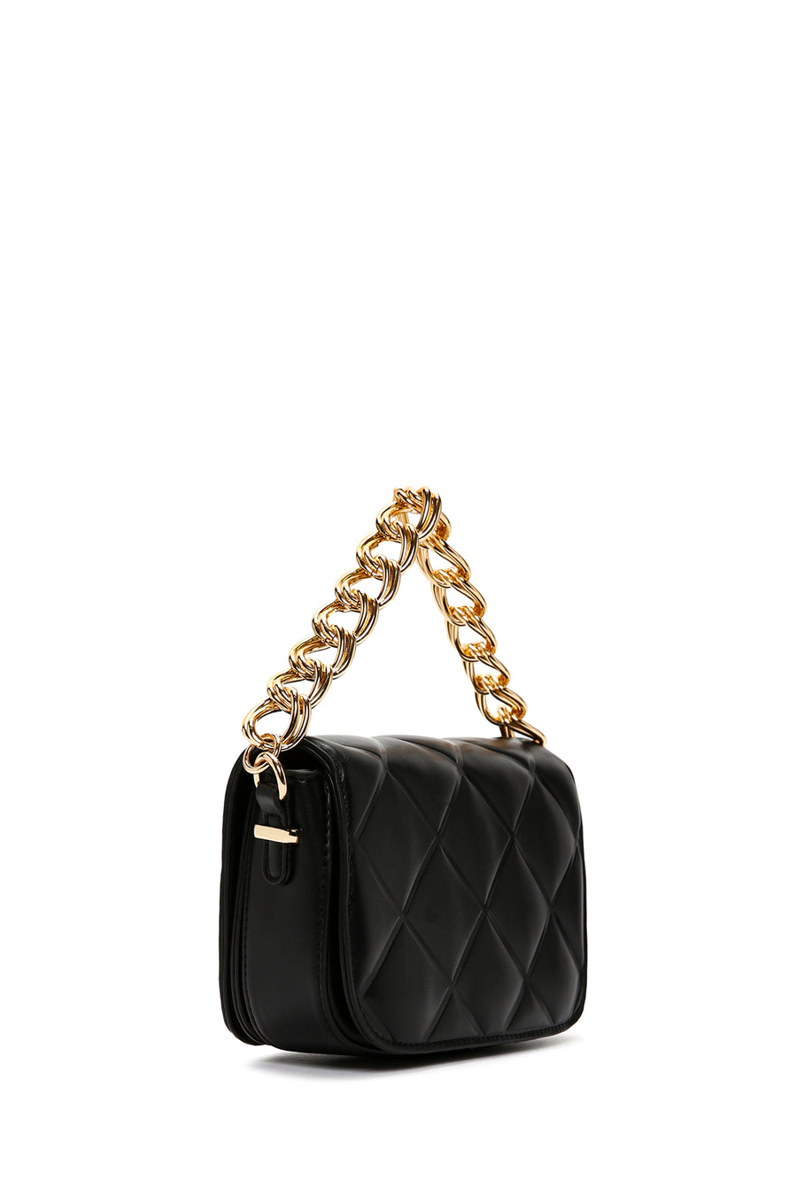 Women's Black Long Strap Quilted Crossbody Bag