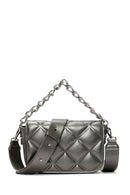 Women's Gray Long Strap Quilted Crossbody Bag | Derimod