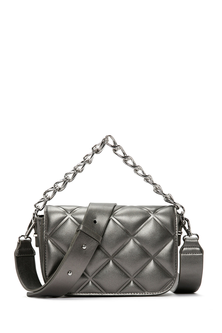 Women's Gray Long Strap Quilted Crossbody Bag 23WBD271326 | Derimod