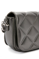 Women's Gray Long Strap Quilted Crossbody Bag | Derimod