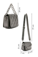 Women's Gray Long Strap Quilted Crossbody Bag | Derimod