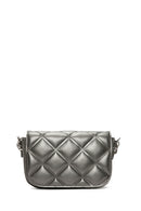 Women's Gray Long Strap Quilted Crossbody Bag | Derimod