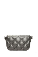 Women's Gray Long Strap Quilted Crossbody Bag | Derimod