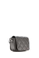 Women's Gray Long Strap Quilted Crossbody Bag | Derimod