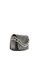 Women's Gray Long Strap Quilted Crossbody Bag | Derimod