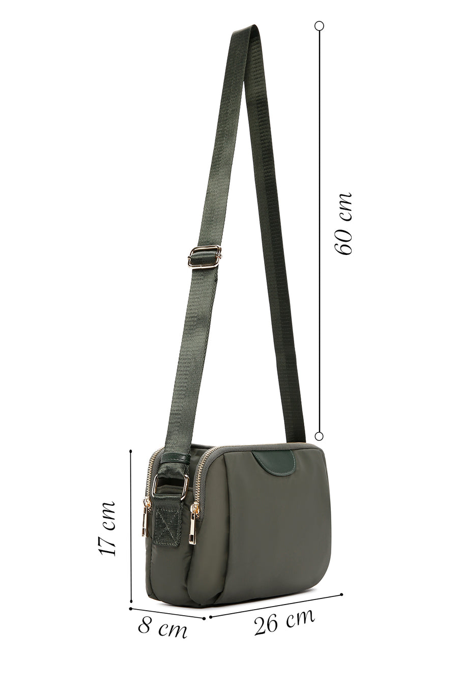 Women's Khaki Long Strap Crossbody Bag