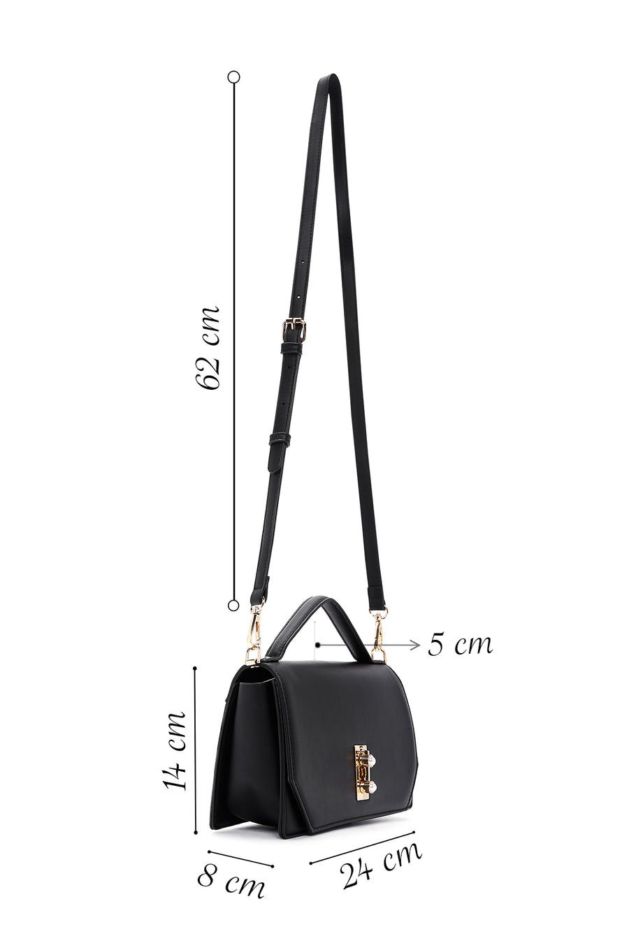 Women's Black Long Strap Crossbody Bag