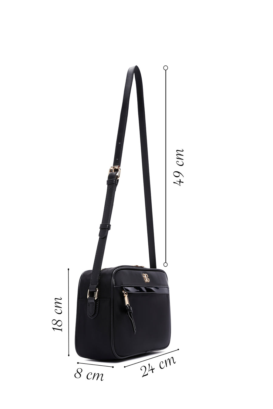 Women's Black Long Strap Crossbody Bag