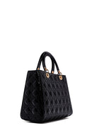 Women's Black Patent Leather Long Strap Handbag | Derimod