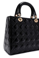 Women's Black Patent Leather Long Strap Handbag | Derimod