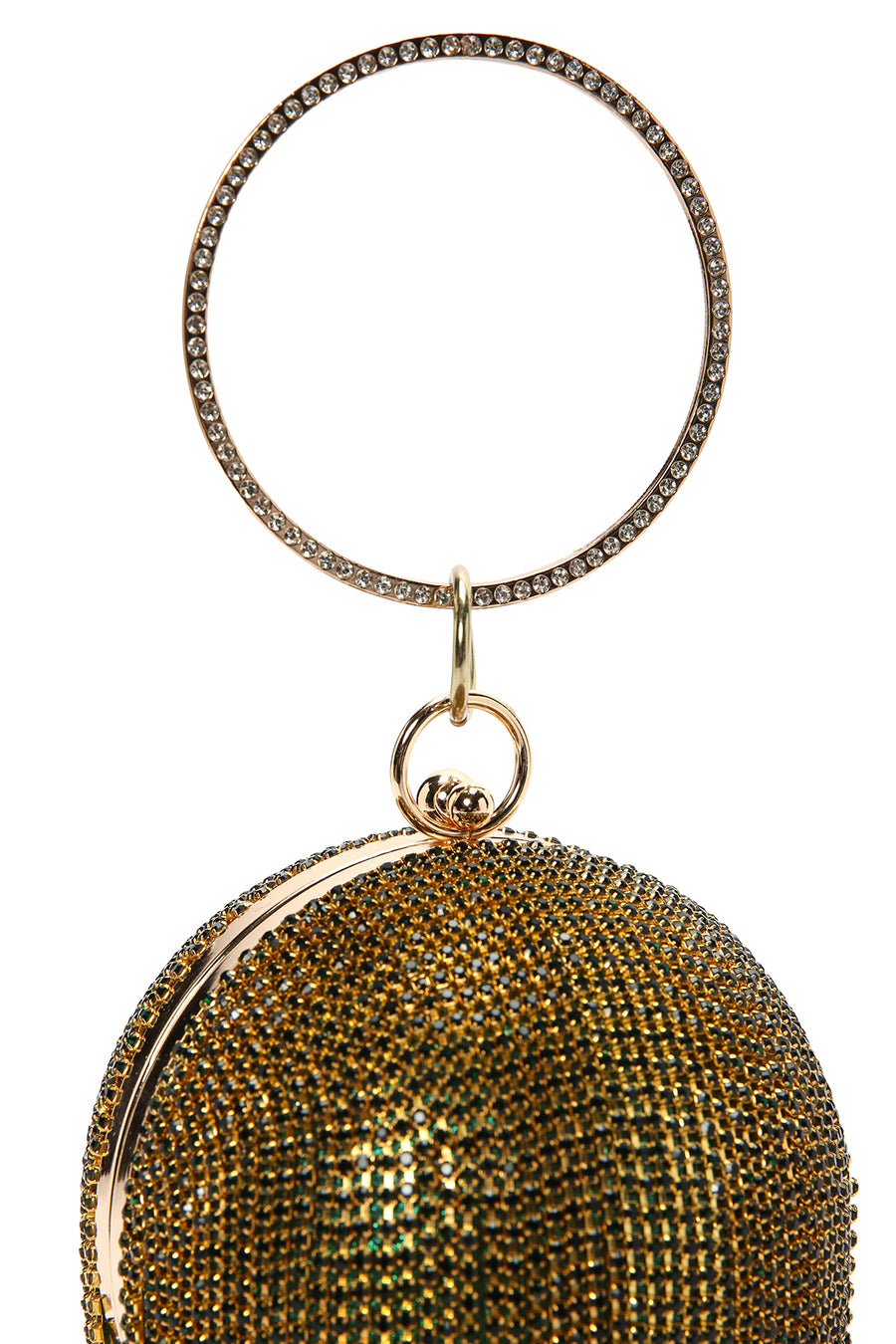 Women's Green Long Strap Chain Detailed Stone Handbag