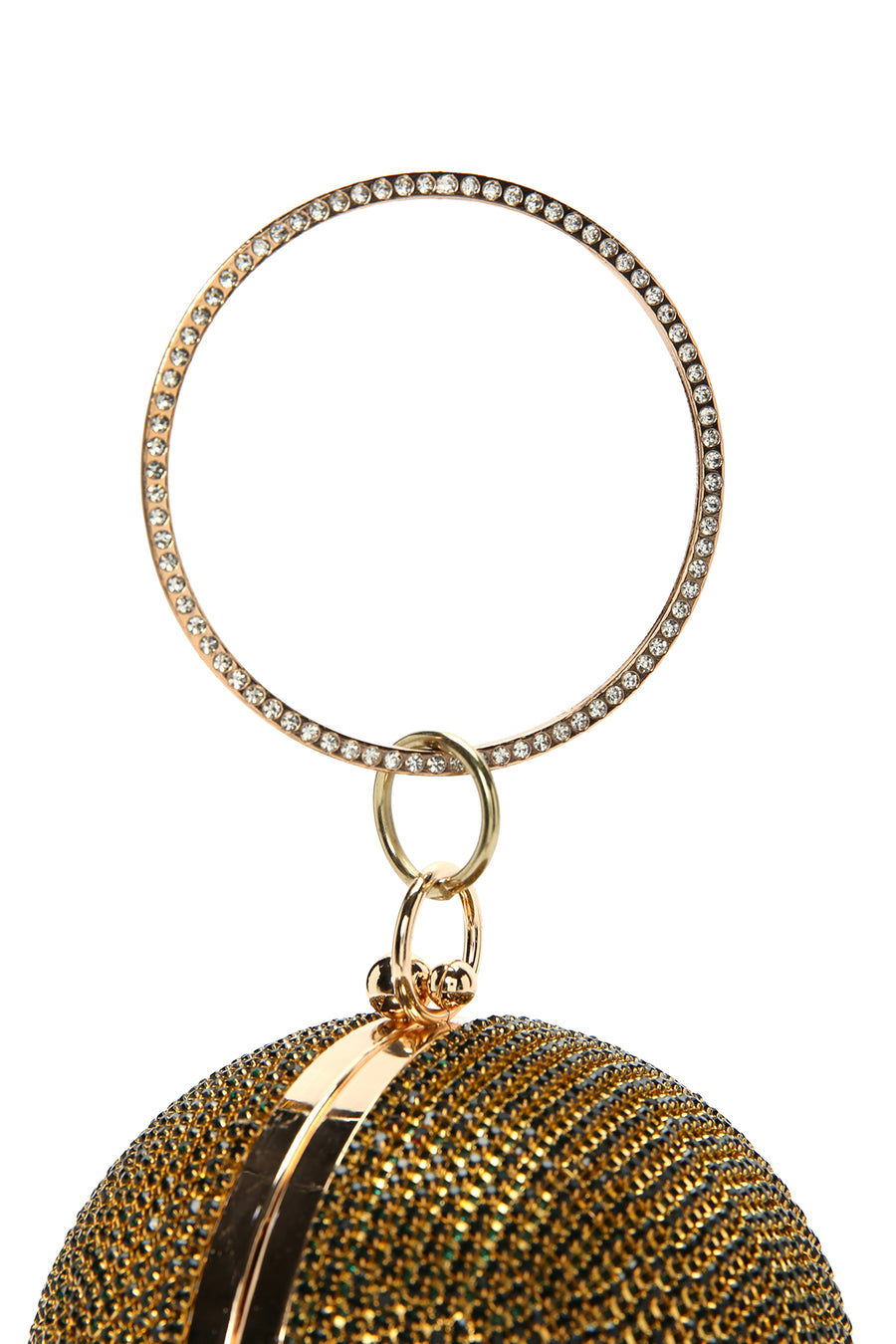 Women's Green Long Strap Chain Detailed Stone Handbag