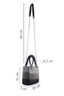 Women's Black Long Chain Strap Stone Handbag | Derimod