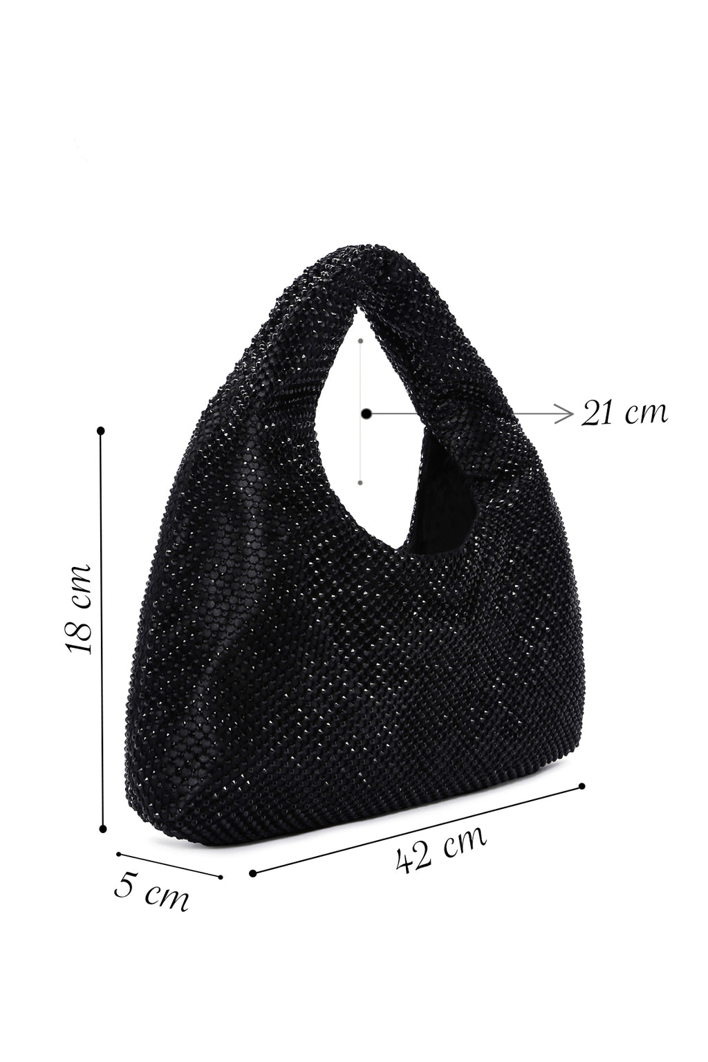 Kadın Siyah Taşlı Kol Çantası