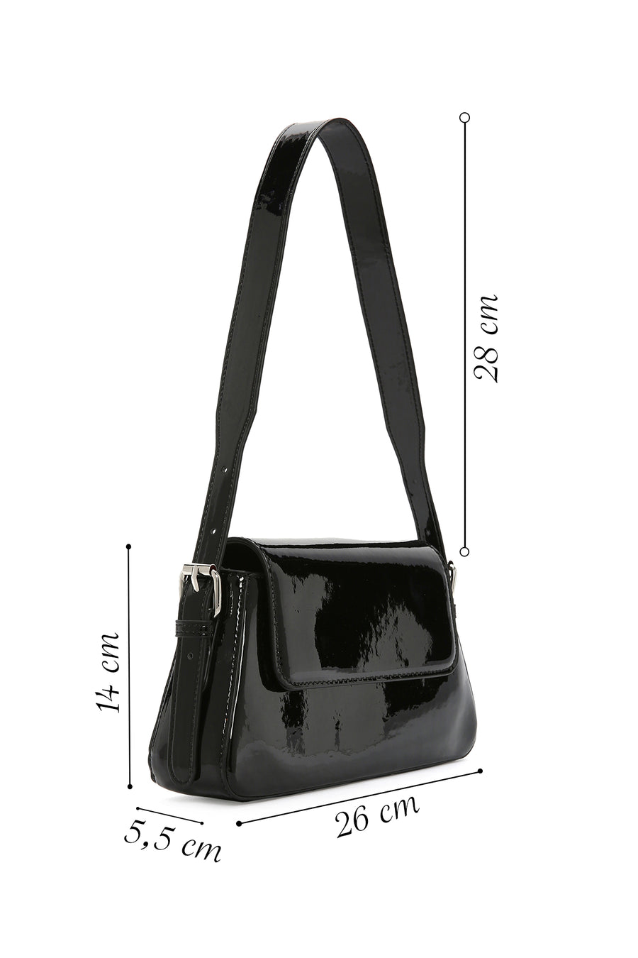 Women's Black Metallic Shoulder Bag