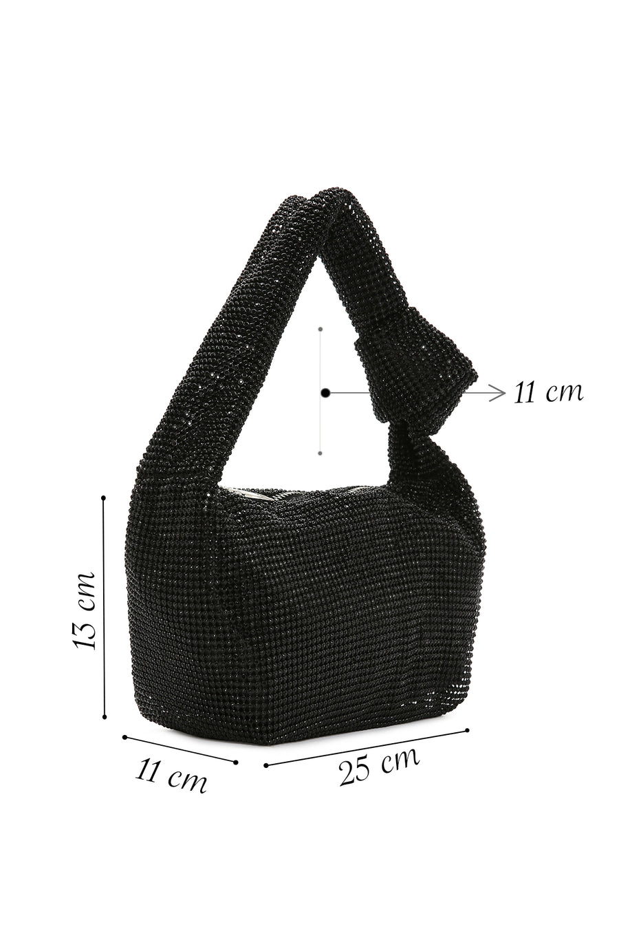 Kadın Siyah Taşlı Kol Çantası