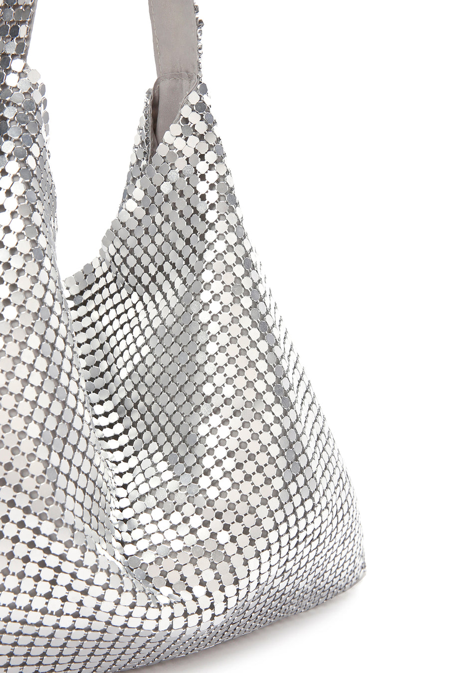 Women's Silver Metal Patterned Shoulder Bag