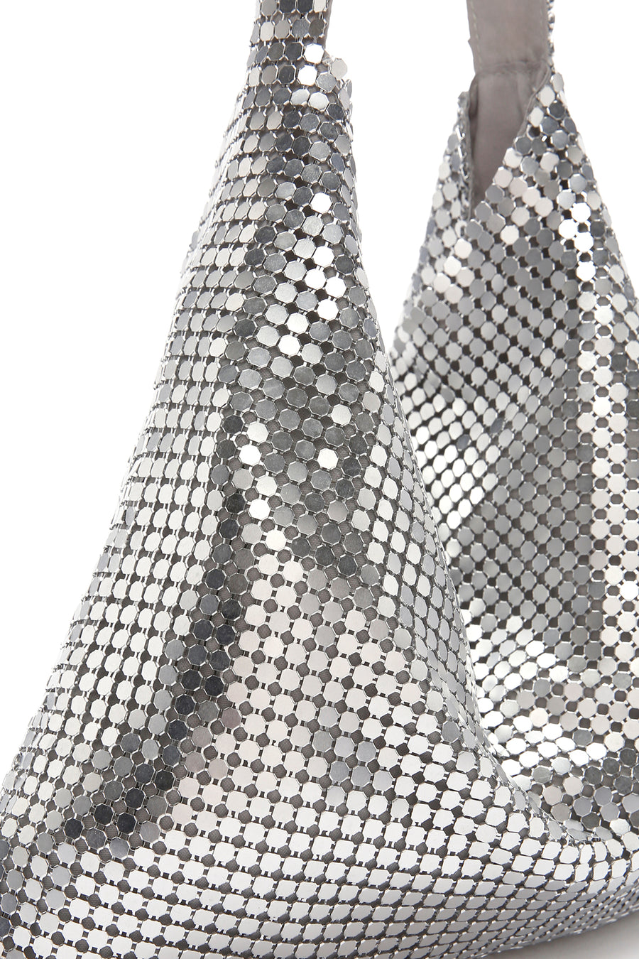 Women's Silver Metal Patterned Shoulder Bag