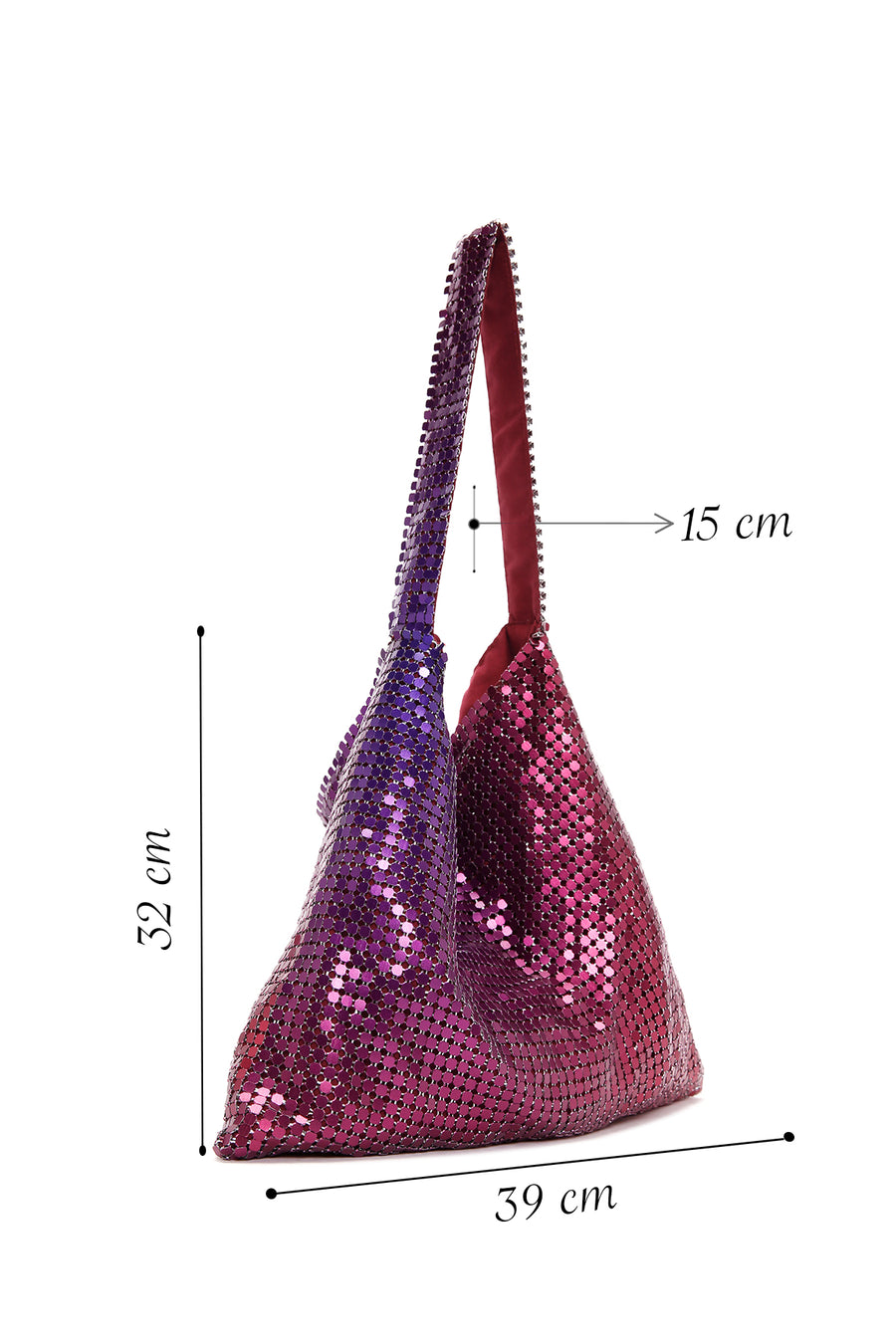 Women's Purple Metal Patterned Handbag