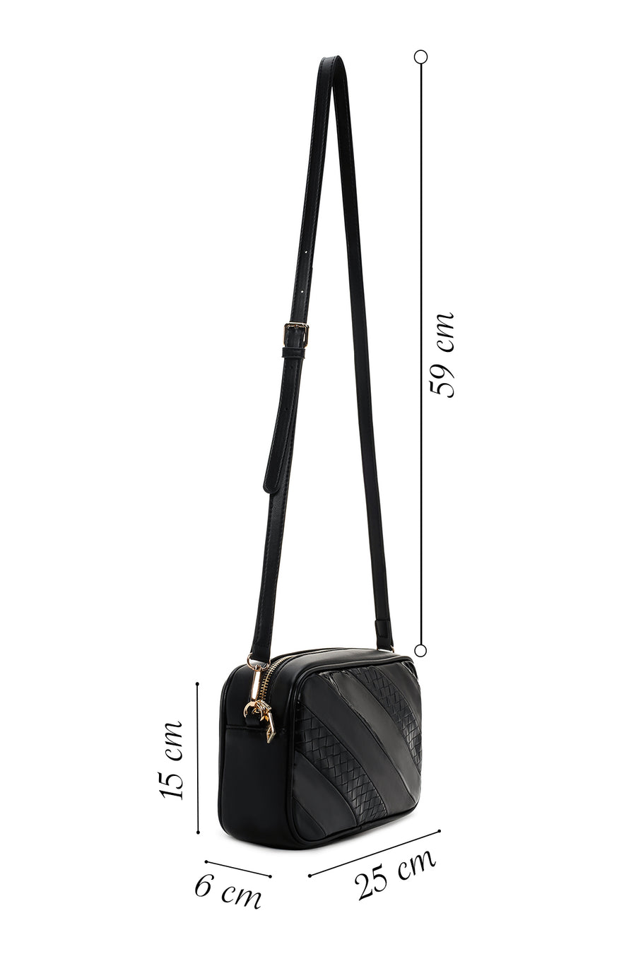 Women's Black Long Strap Crossbody Bag