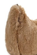Women's Beige Long Chain Strap Plush Handbag | Derimod