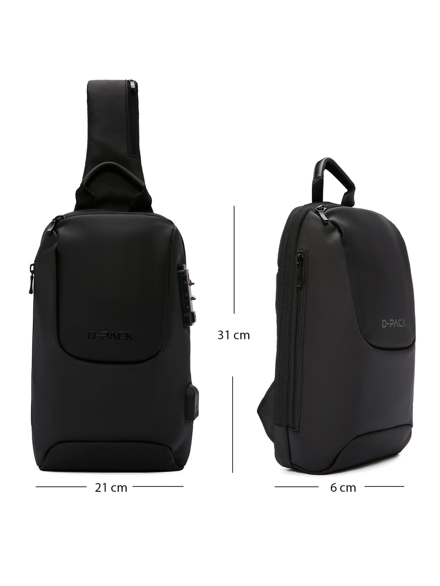 D-Pack Men Black Technological Crossbody Bag